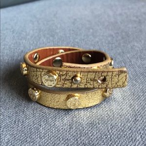 Tory Burch double wrap logo bracelet